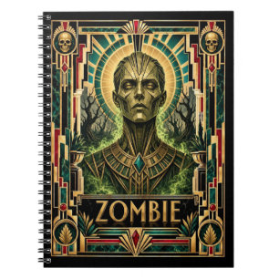 Zombie, Art Deco Mythical Notebook