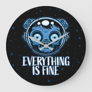 Zombie Astronaut Is Fine Large Clock