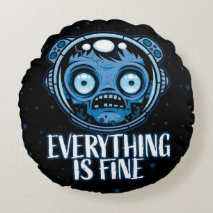 Zombie Astronaut Is Fine Round Cushion