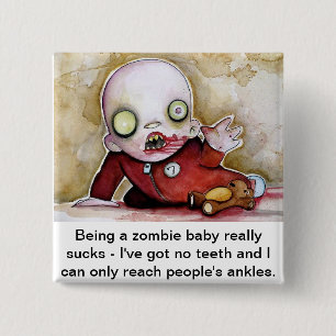 Zombie baby 15 cm square badge