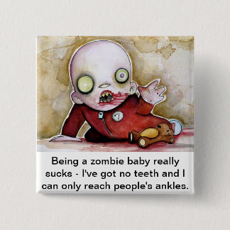 Zombie baby 15 cm square badge