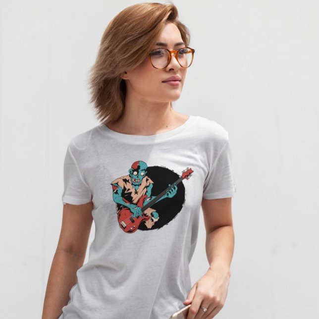 Zombie Bass Player Musician   T-Shirt (Creator Uploaded)