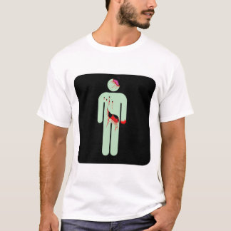 Zombie Bathroom Sign black mens tshirt