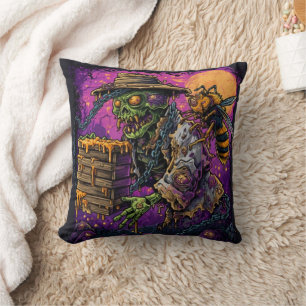 Zombie Beekeeper & Giant Hornet Dark Fantasy T-Shi Cushion