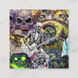 Zombie Beekeeper & Lumberjack Horror Collage Throw Square Business Card