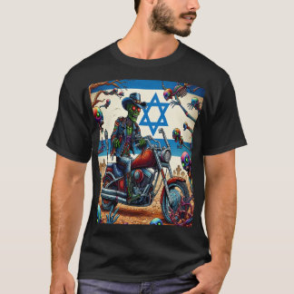 Zombie Biker in Apocalyptic Israeli Scene T-Shirt