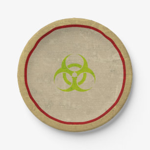 Zombie Biohazard Halloween Party Paper Plates