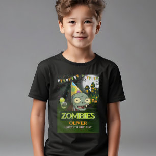 Zombie Birthday Boy Funny Monster Halloween Kids T-Shirt