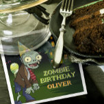 Zombie Birthday Boy Scary Napkin<br><div class="desc">Complete your eerie celebration with our Zombie Birthday Boy Scary Napkins! These delightfully spooky napkins feature a funny and creepy zombie design, making them the perfect addition to your Halloween-themed birthday bash. Ideal for cleaning up monstrous messes or adding a decorative touch to your table setting, these napkins combine functionality...</div>