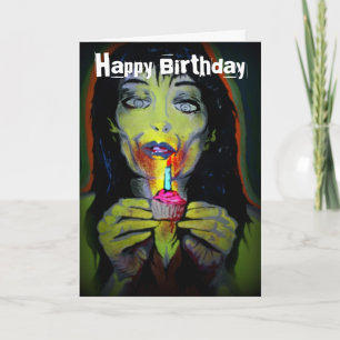 'Zombie Birthday Girl' Birthday Card