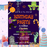 Zombie Birthday Invitation Kids Party<br><div class="desc">Transform your birthday into an unforgettable celebration for both you and your guests with this lively and colourful design featuring zombies,  mummies,  graveyards,  sweets,  and more. Easily personalise it with your details,  and you're ready to go. Enjoy your birthday party</div>