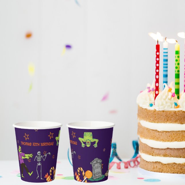 Zombie Birthday Kids Party  Paper Cups (Zombie Birthday Kids Party Paper Cups)