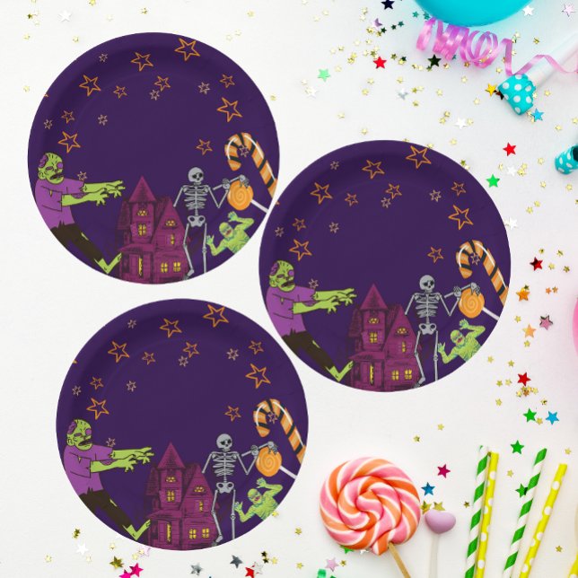 Zombie Birthday Kids Party Paper Plate (Zombie Birthday Kids Party Paper Plate)