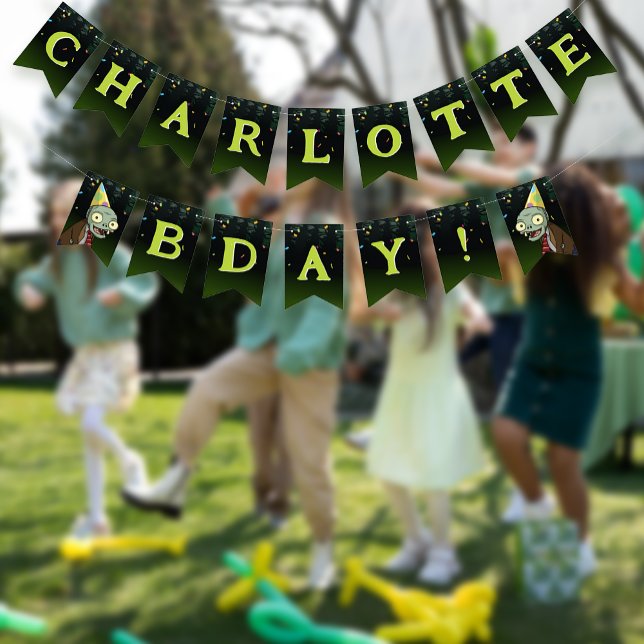 Zombie Birthday Kids Scary Monster Bunting (Creator Uploaded)