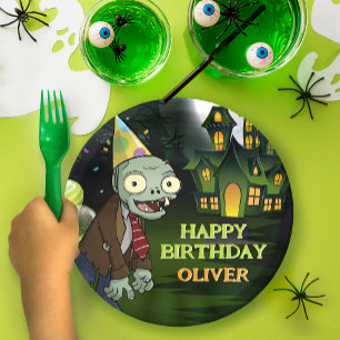 Zombie Birthday Kids Scary Monster Paper Plate
