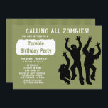 Zombie  Birthday Party -Other Occasion- Invitation<br><div class="desc">Calling all zombies for this cool birthday party.  Invite your friends to a zombie themed birthday party,  or just a zombie party. Silhouette of 3 zombies waving their hands.  Great invitation for the zombie lover in your life.</div>