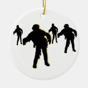Zombie Black Silhouette Ornament! Customise me! Ceramic Ornament