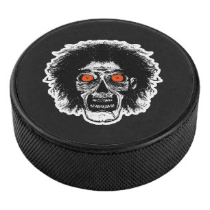 Zombie -Black & White Hockey Puck