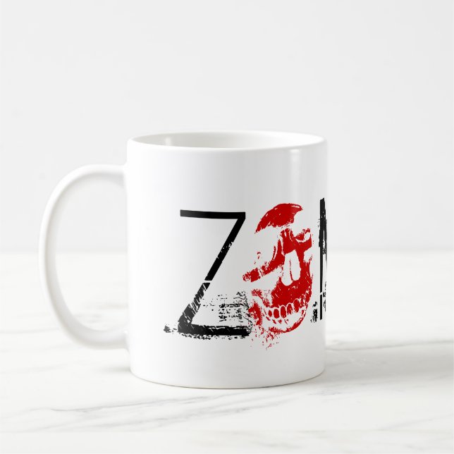 Zombie blood splatter and red skull - mug (Left)