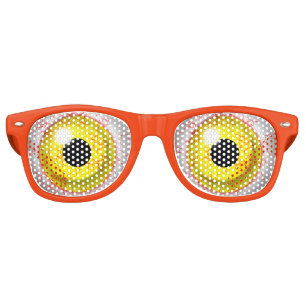 Zombie Bloodshot Yellow Bulging Eye Ball Retro Sunglasses