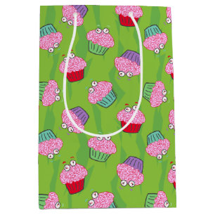 Zombie Brain Cupcake Pattern Medium Gift Bag