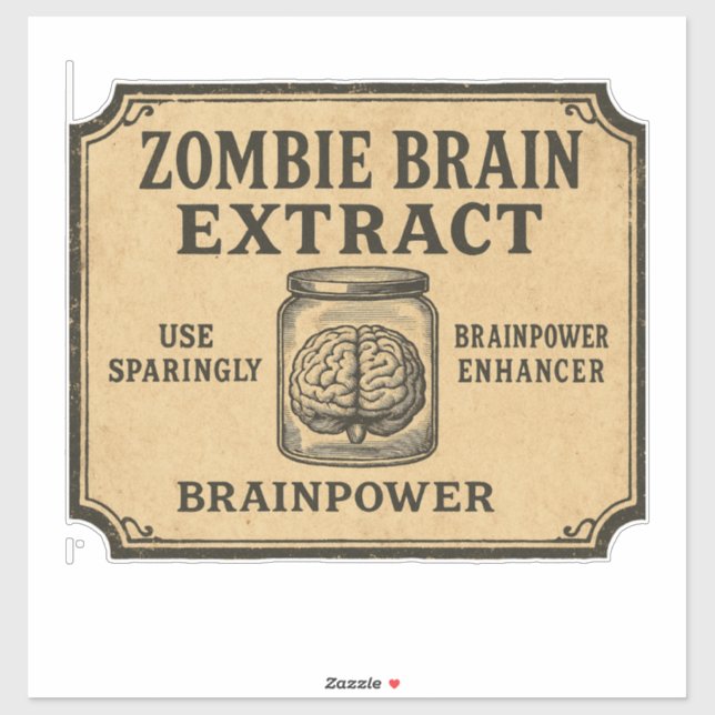 Zombie Brain Extract - Halloween Apothecary Label (Sheet)