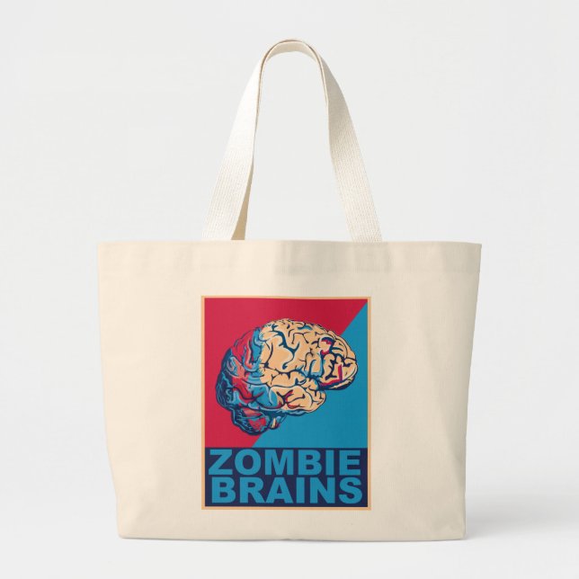 Zombie Brain Large Tote Bag (Front)