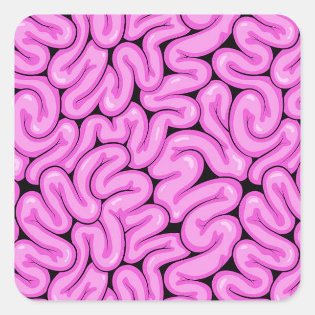 Zombie Brain Pattern Square Sticker (Front)