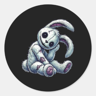Zombie Bunny Stitched Easter gothic and Creepy Classic Round Sticker