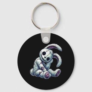 Zombie Bunny Stitched Easter gothic and Creepy Key Ring