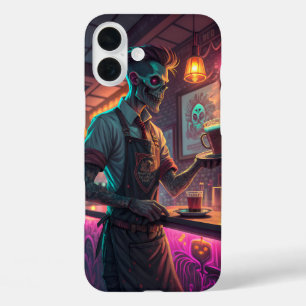 Zombie Café Spooky Urban Halloween cas phone iPhone 16 Plus Case
