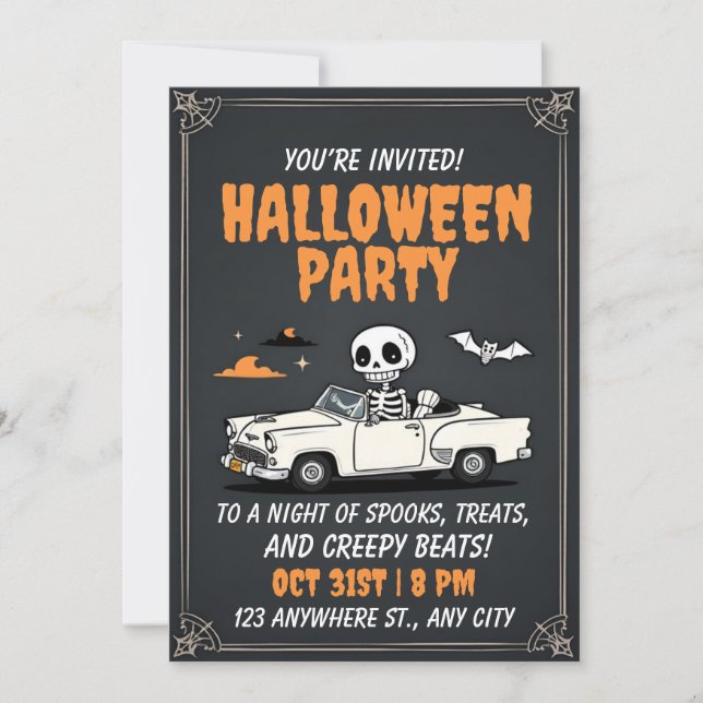 Zombie Car Halloween Party Invitation (Front)
