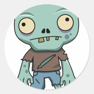 Zombie Cartoon Classic Round Sticker