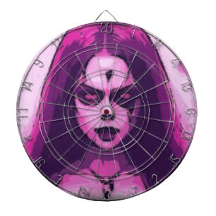 Zombie cartoon woman dartboard