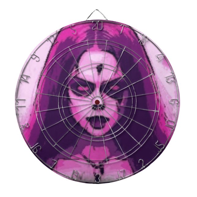 Zombie cartoon woman dartboard (Front)