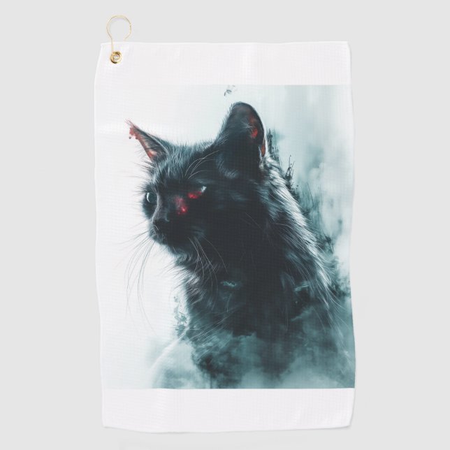 Zombie Cat Apocalypse Golf Towel (Front)