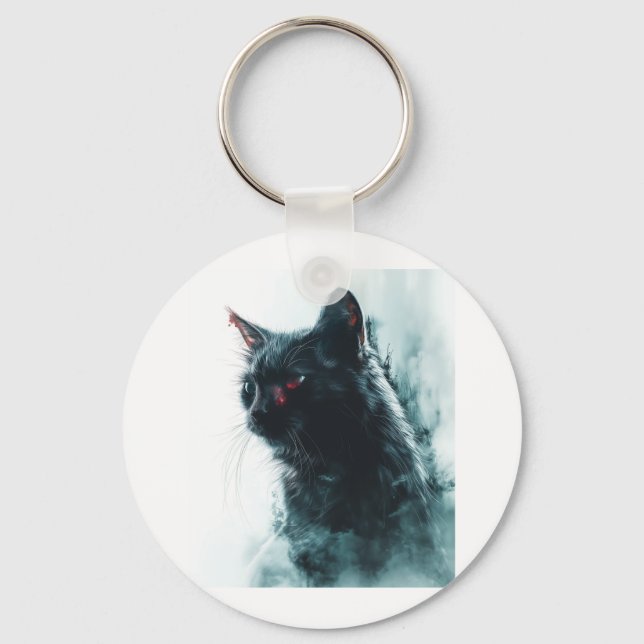 Zombie Cat Apocalypse Key Ring (Front)