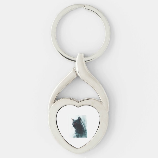 Zombie Cat Apocalypse Key Ring (Front)