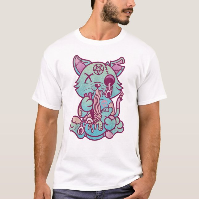 Zombie Cat | Cats and Ramen | Ramen Cats | T-Shirt (Front)