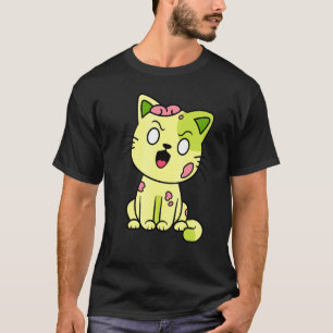 Zombie Cat Halloween Meow Cute Monster Graphic  1 T-Shirt