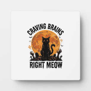 Zombie Cat Halloween Vintage Engraving Shirt Art_1 Plaque