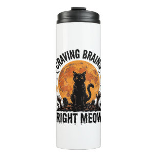 Zombie Cat Halloween Vintage Engraving Shirt Art_1 Thermal Tumbler