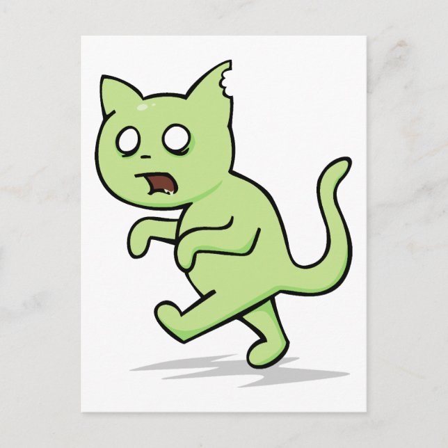 Zombie Cat Rises Again Postcard (Front)