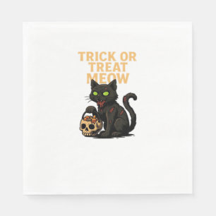 Zombie Cat – Trick or Treat Meow Halloween Design Napkin