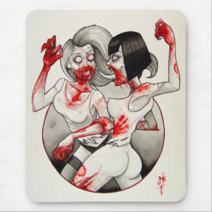 "Zombie Catfight!" Mouse Pad