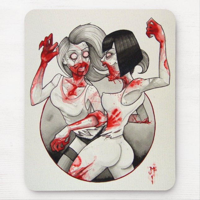 "Zombie Catfight!" Mouse Pad (Front)