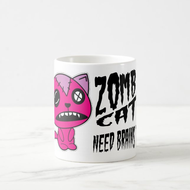 Zombie Cats need Brains Too! Coffee Mug (Center)