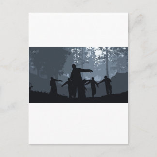 Zombie Chase in the Forest Postcard