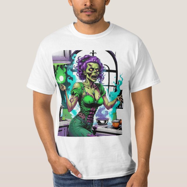 Zombie Chef: Cooking Up Spooky Delights in the Kit T-Shirt (Front)