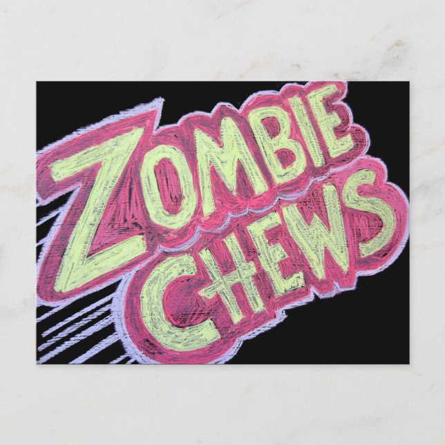 zombie chews postcard (Front)